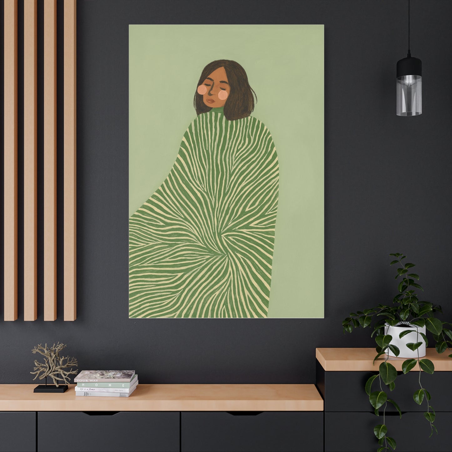Earthtone Green Lolina Canvas Print