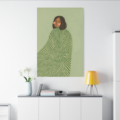 Earthtone Green Lolina Canvas Print