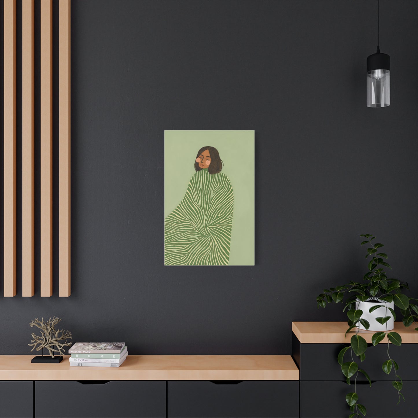 Earthtone Green Lolina Canvas Print