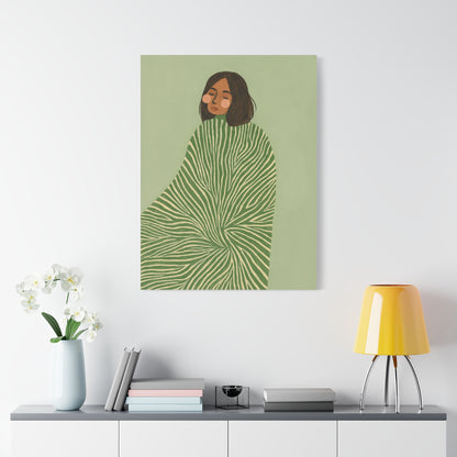 Earthtone Green Lolina Canvas Print