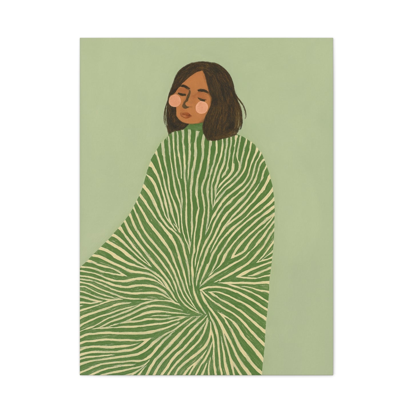 Earthtone Green Lolina Canvas Print