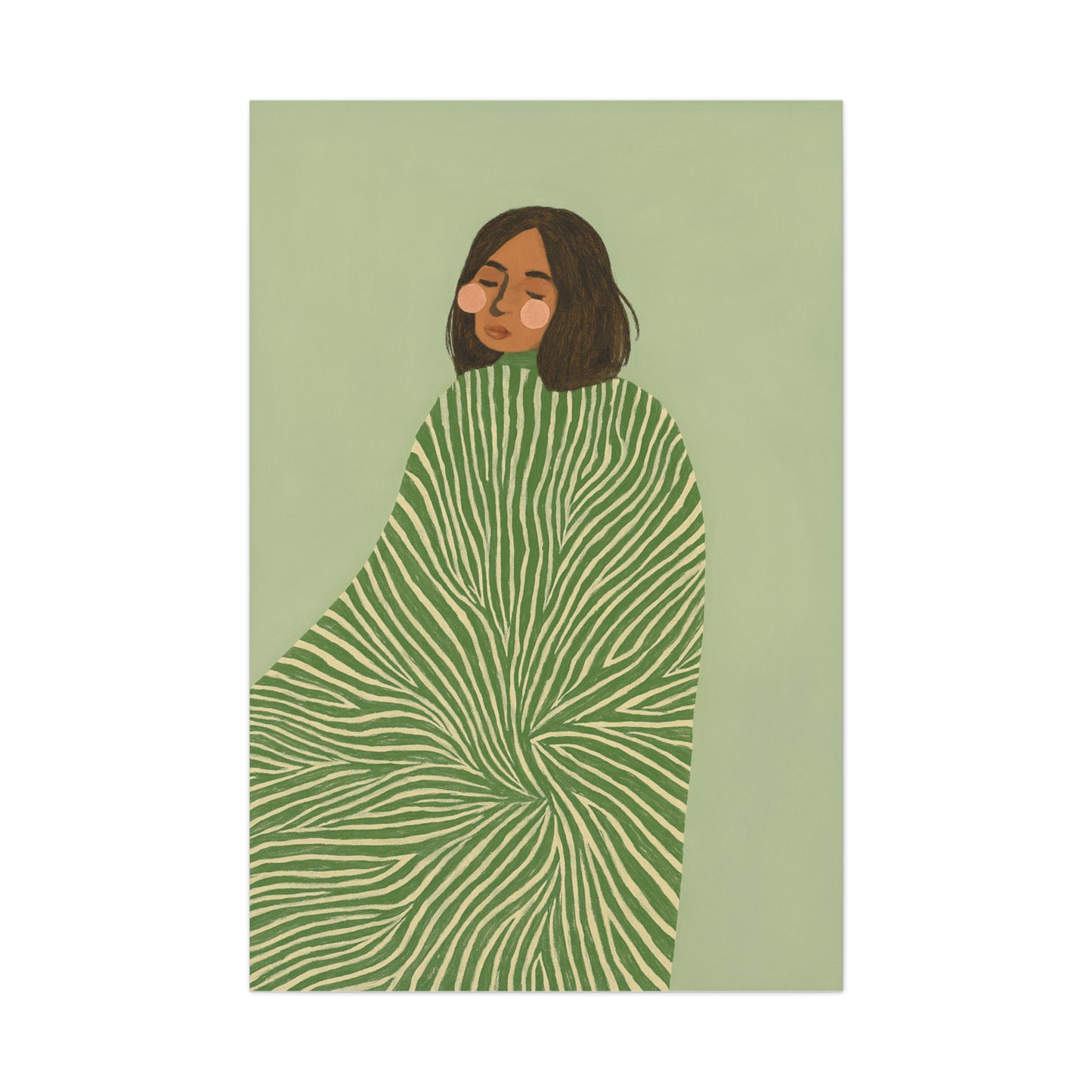 Earthtone Green Lolina Canvas Print