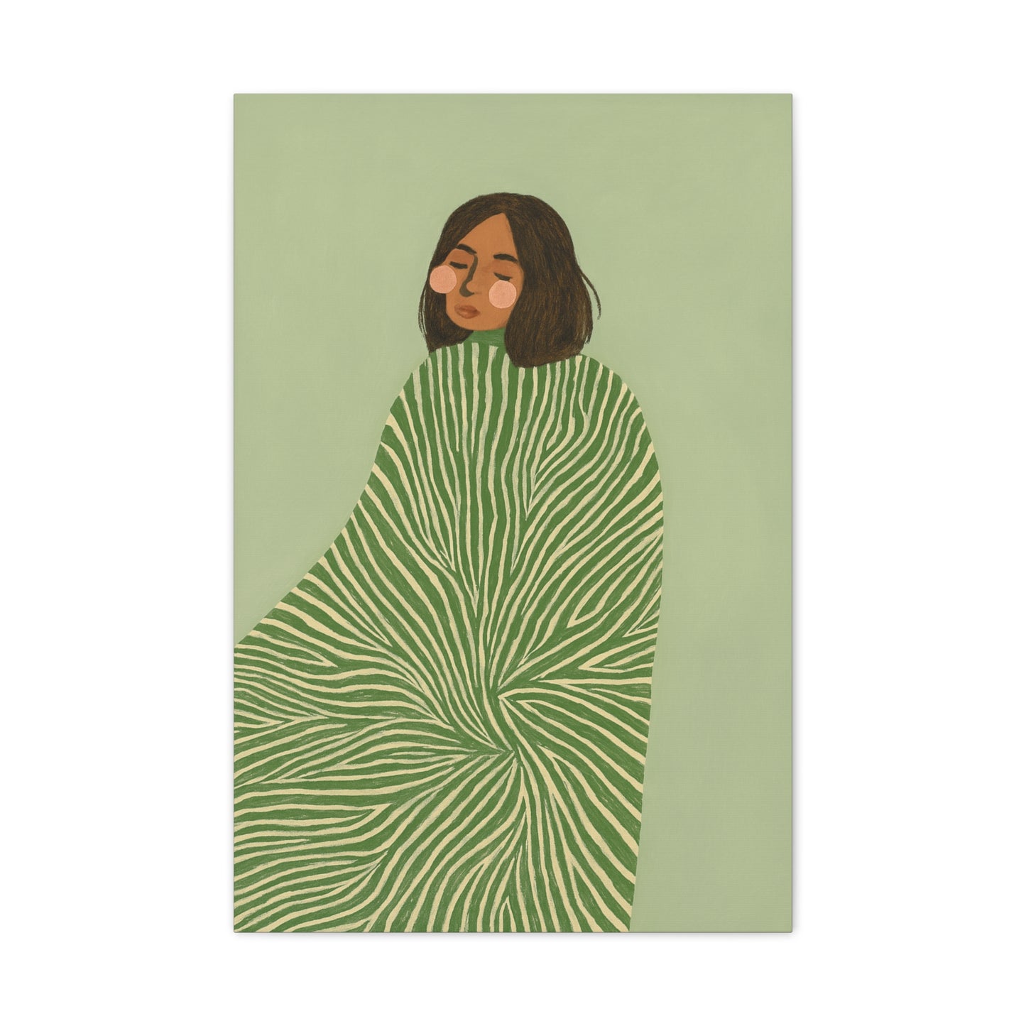 Earthtone Green Lolina Canvas Print