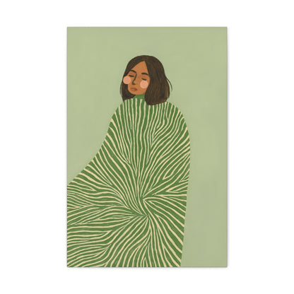 Earthtone Green Lolina Canvas Print