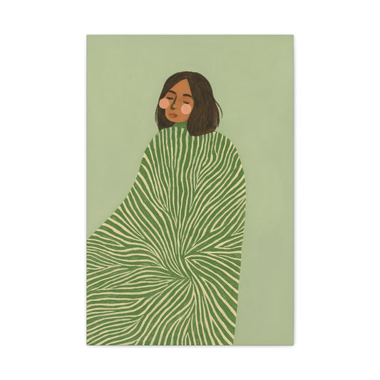 Earthtone Green Lolina Canvas Print