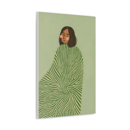 Earthtone Green Lolina Canvas Print