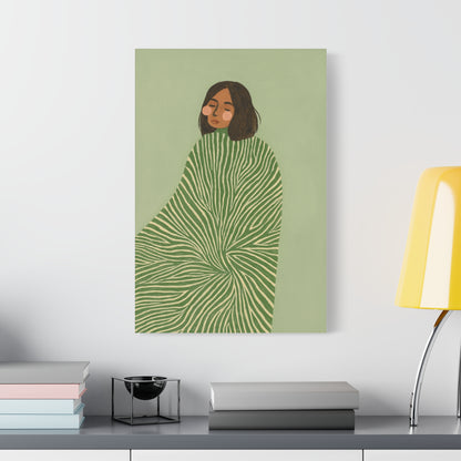 Earthtone Green Lolina Canvas Print