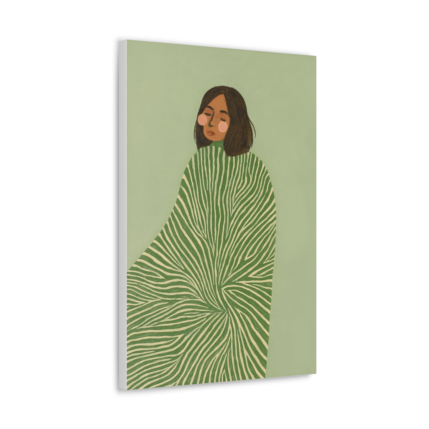 Earthtone Green Lolina Canvas Print