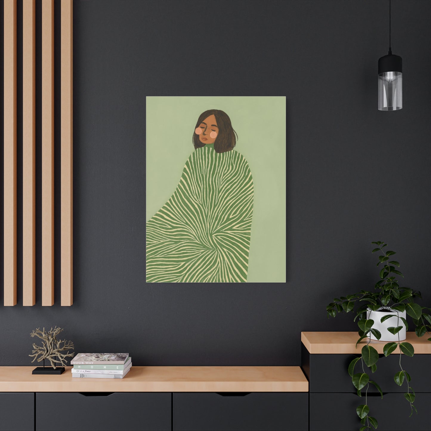 Earthtone Green Lolina Canvas Print