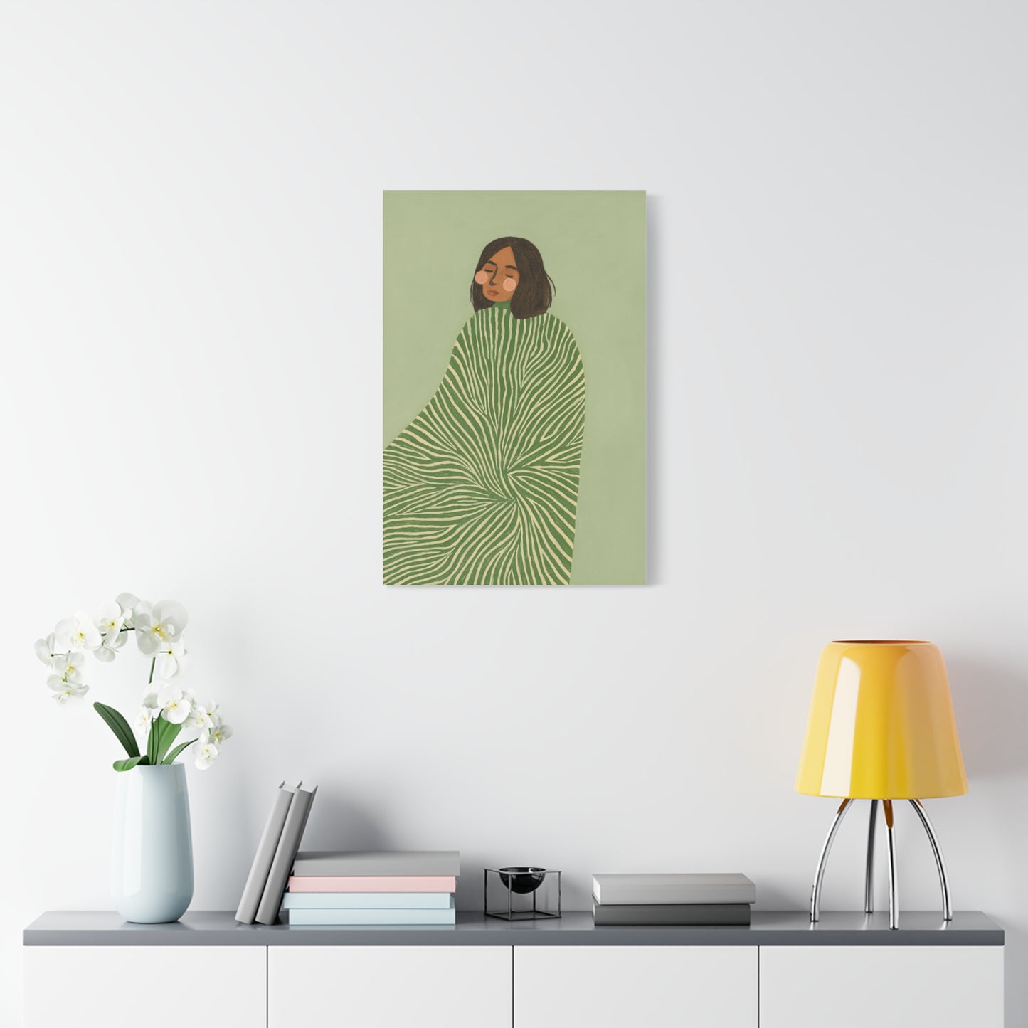 Earthtone Green Lolina Canvas Print